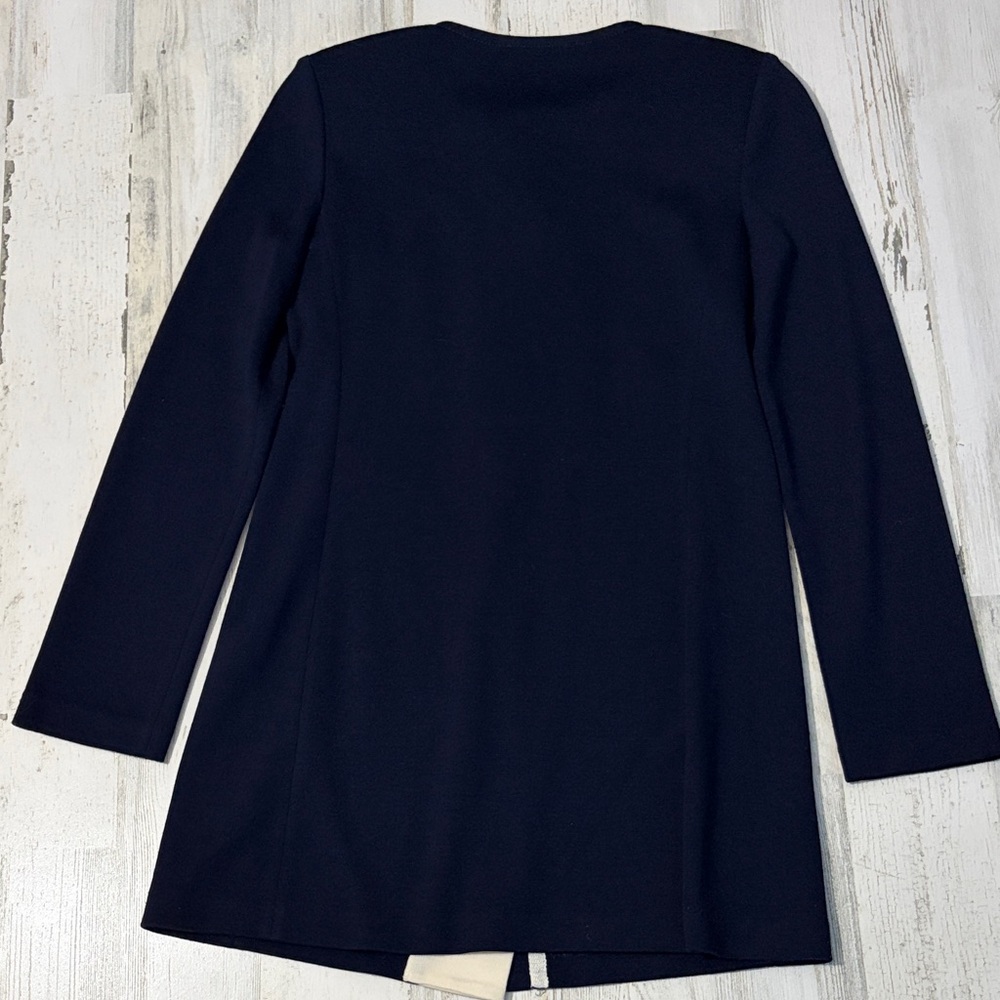St John Navy Wool Blend Jacket Size 2 - Picture 7 of 11